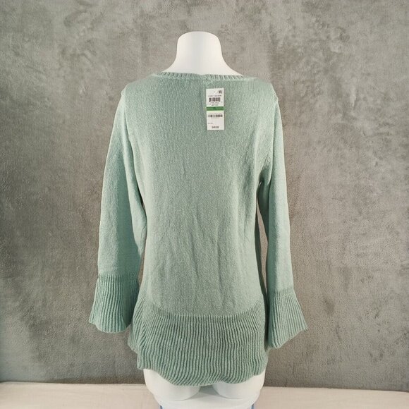 NWT $49 Style&Co Cozy Fall Sweater Size Petite Larger Fall Mint Flared Cuff - Picture 8 of 12